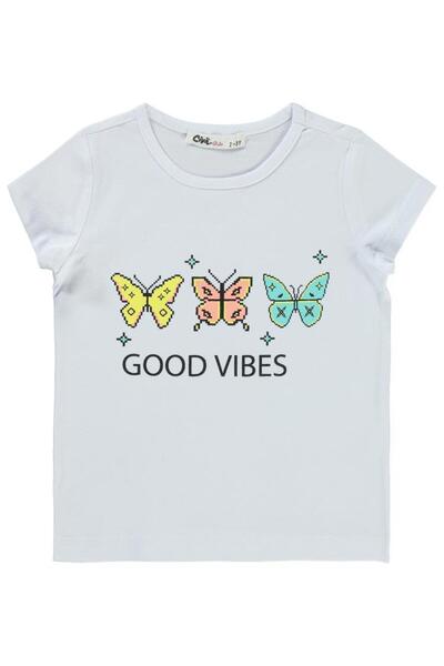 Civil Girls Μπλουζάκι με στάμπα Good Vibes για 2-5 ετών - Λευκό 3-4 ετών
