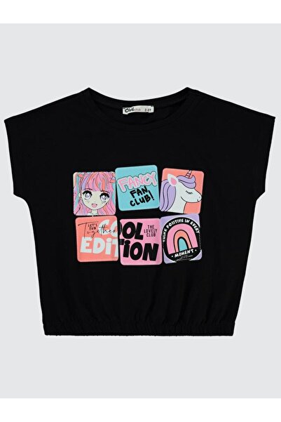 Civil Girls Μπλουζάκι Fancy με τύπωμα 2-5 ετών - Μαύρο 3-4 ετών