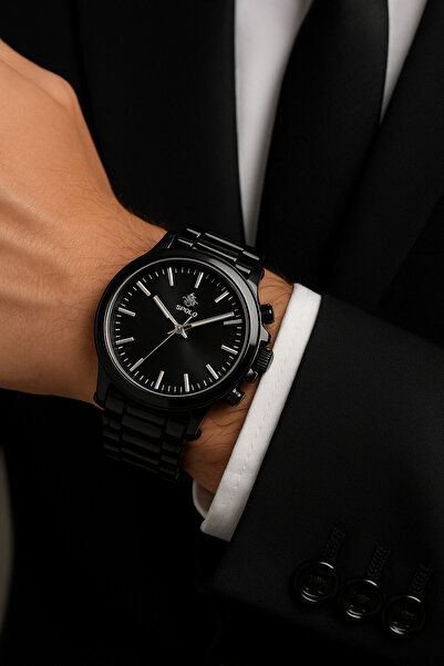 S.POLO Yeni Sezon SİYAH Renk Metal Kordon Erkek Kol Saati Bileklik Hediyeli Babalar Günü Hediyesi