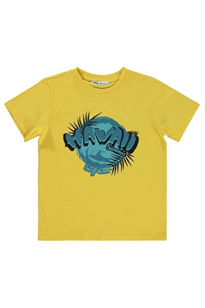 Civil Boys Tricou cu imprimeu Hawaaıı pentru copii 6-9 ani - Galben 6-7 ani