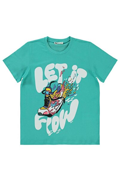 Civil Boys Μπλουζάκι με στάμπα Let it Flow για 10-13 ετών - Πράσινο 10-11 ετών