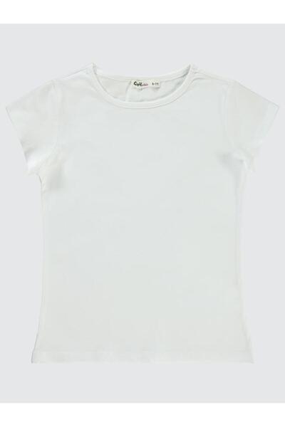 Civil Girls basic Tricou pentru copii de 6-9 ani - Ecru