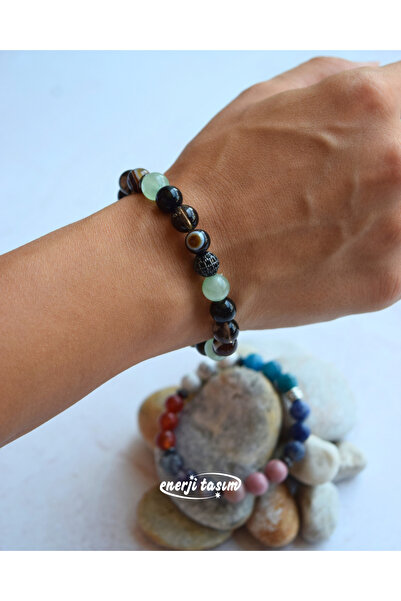 Enerji Taşım Korku Endişe Stres ve Panik Atak Doğal Taş Bileklik 8 mm