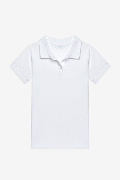 Penti Bio-weißes Unisex-T-Shirt mit Polokragen