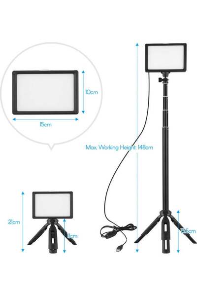 fulina USB LED Video Light Kit Black