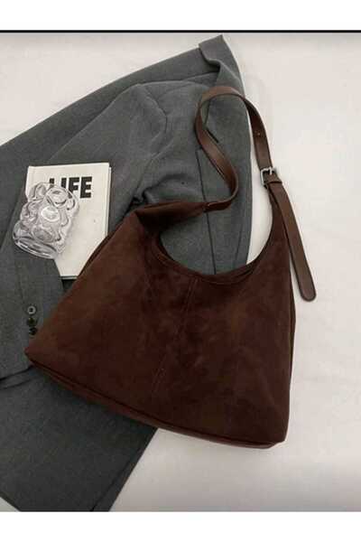 HAPBUY Luna Zippered Women's Suede Shoulder Bag Soft Exterior Textured Quality Craftsmanship Suede Bag