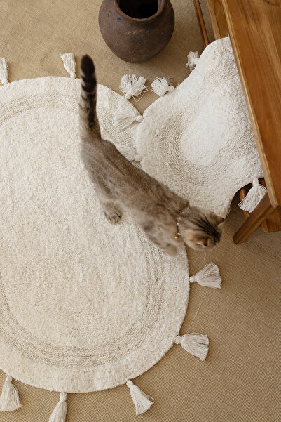 İrya Χανά 100% βαμβακερό χαλάκι μπάνιου εκρού 40x60+60x90