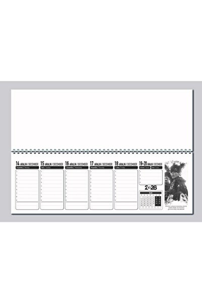 Orkide Matbaacilik 56 Yp. Haftalık Takvim 15x45 Cm Atatürk Masa Sümeni. Atatürk'ün Farklı Söz Ve Resimleri-2026