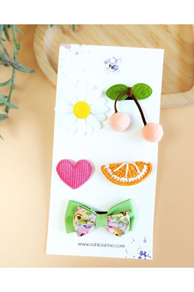 Sahici Anne Σετ με 5 κλιπ μωρού χωρίς μαλλιά, Daisy Papatya Cherry