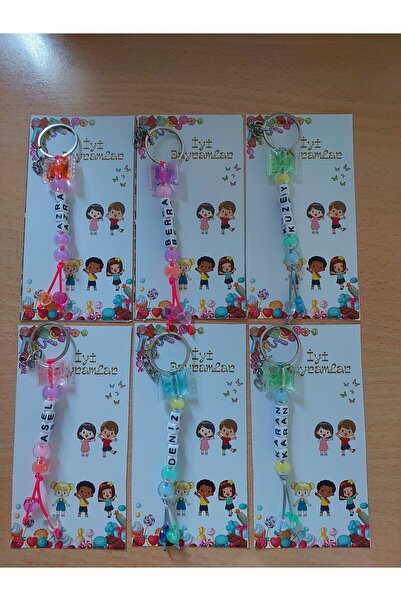 H&B Boutique 12 adet kisiye özel isimli anahtarlık ramazan bayramı okuma bayr...