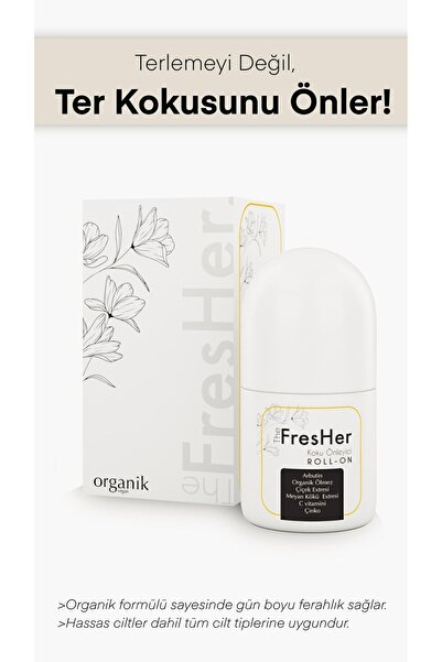 The fresher Ter Kokusu Önleyici ,beyazlatıcı & Leke Bırakmayan Doğal Roll-on 50 ml