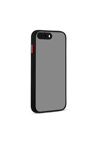 Fibaks iPhone 7 Plus/8 Plus Case Camera Protected Matte Color Frosted Transparent Black Silicone