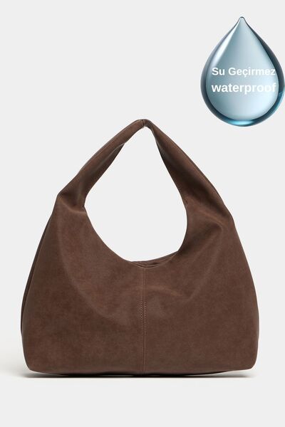 Madamra Kahverengi Süet Kadın Shopper Omuz Çantası – Yumuşak Form Vintage Model