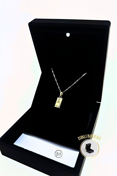 AY MÜCEVHER 14 Ayar Altın Singapur Zincir Külçe Kolye 2.25 gr – Işıklı Kutu & Garanti Belgesi