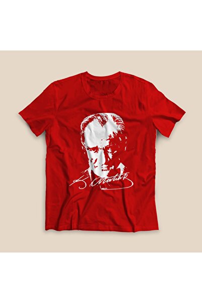 SINIF SEPETİ Μπλουζάκι Ataturk με τύπωμα - Κόκκινο - TS160 - Μέγεθος: 7-8 ετών