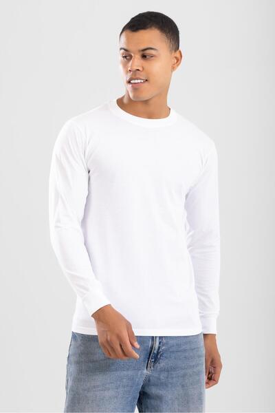 BAYKAR Чоловічий велосипедний комір з довгими рукавами Футболка Біла