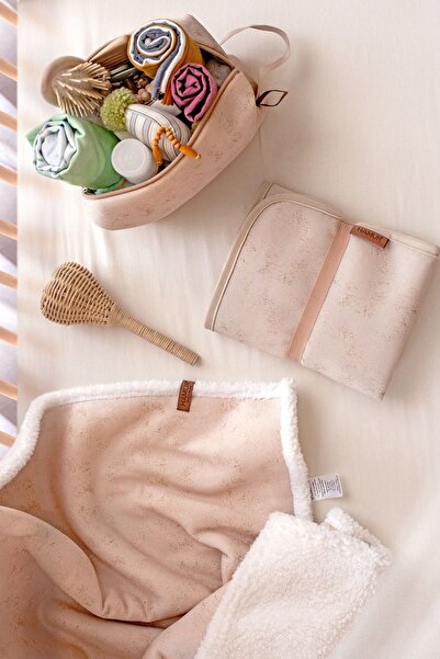 HAMUR Fluffy Baby Blanket 80X100 Solid Beige Plain Swaddle Stroller Double-Sided Sheep Wool Blanket 100X80