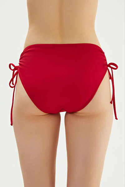 Eros 2513 Kırmızı Yanı Büzgülü Ipli Bikini Altı