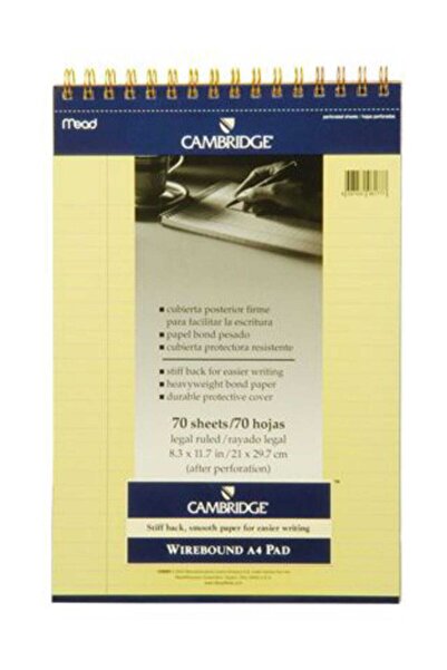 Mead A5 Kareli 70 Yaprak Defter - Sarı