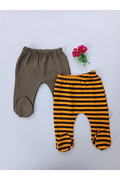 Tomuycuk Bebe 4'lü Ayaklı %100 Pamuklu Bebek Pantolon 0-3 Ve 3-6 Ay Kız Erkek Bebek Alt Hediyelik Yenidoğan
