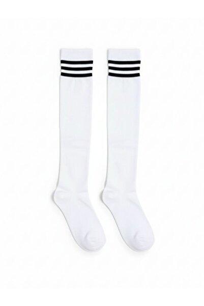 AKSU ÇORAP White Background Black Hoop over the Knee Socks
