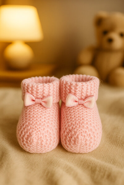 Genel Markalar Bilgetrend Kurdele Detaylı Örgü Bebek Patik 0-6 Ay Blgtrnd-bpm