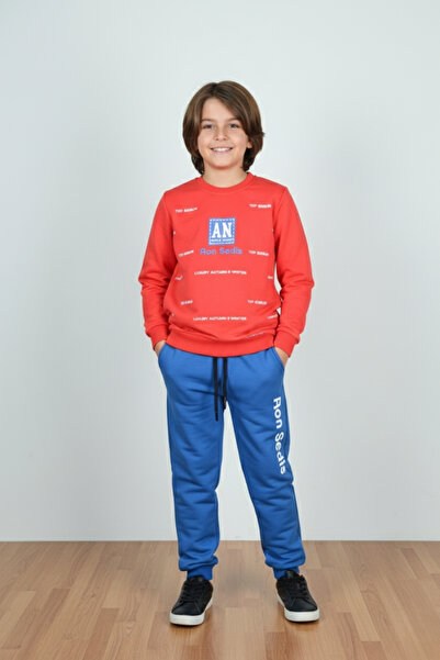 zubi kids طقم رياضي للأولاد من قطعتين باللون الأحمر والأسود (11-14)