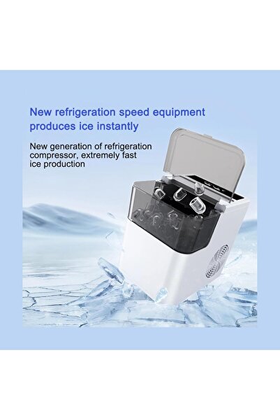 Generic Ice Maker Machine SK-03038, 1.3L, 12kg/24h, 9 Cubes Ready in 6 Mins, Remote Ice Making, Self Cleanin