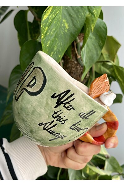 visera New Model Ceramic Mug with Harry Potter Figure + Broomstick Shaped Spoon Gift