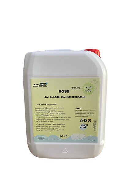 Rose Kimya Ev Tipi Sıvı Bulaşık Makine Deterjanı 3'Lü Güç 5.5 Kg