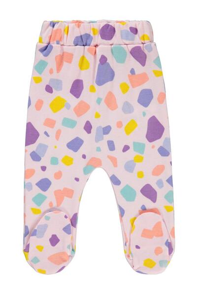 Civil Baby Renkli Parçalar Empirme Patikli 1-6 Ay Tek Alt Bebe - Pembe1-3 Ay