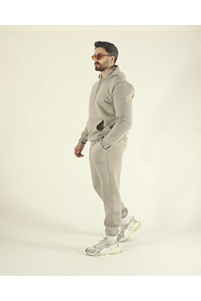 EydaMoon Ανδρικό σετ αθλητικών φορμών K με κουκούλα με ελαστικό πόδι, με επένδυση από φλις, μαλακή υφή και τσέπη καγκουρό