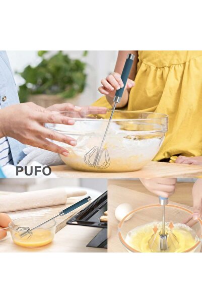 PUFO Tel practic semiautomat, tip mixer cu acționare manuală, pentru spumare și amestecare