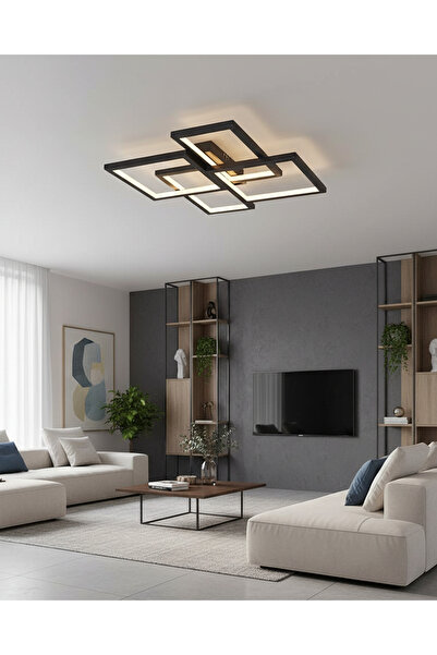 Özcan Aydınlatma 4158-2-19 Square 4'Lü Plafonyer Siyah