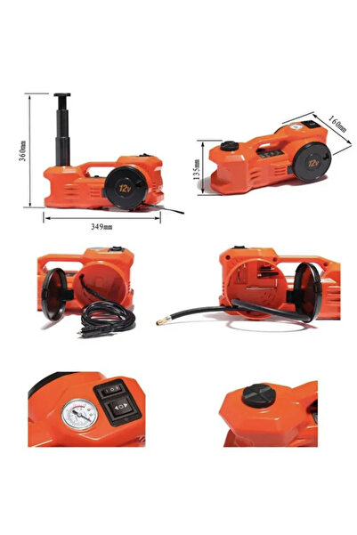 Generic 4-in-1 Electric Car Jack with Inflator, Impact Wrench & Safety Hammer