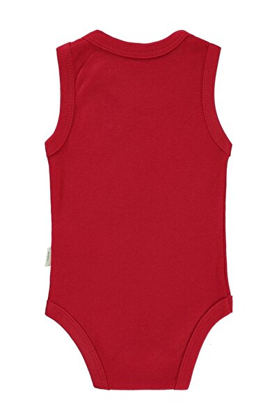 Civil Baby Dinozor Baskılı 1-36 Ay Çıtçıtlı Badi - Kırmızı 9-12 Ay