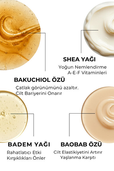 LET'SCRUB Çatlak & Leke Karşıtı Nemlendirici Bakuchiol Cilt Bakım Yağı (Shea-Bakuchiol-Almond-Baobab)