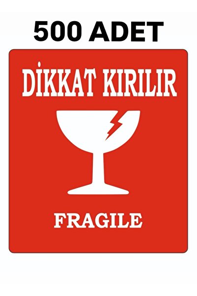 Selim Etiket Dikkat Kırılır Etiketi 70x80 Mm 500 Adet Rulo