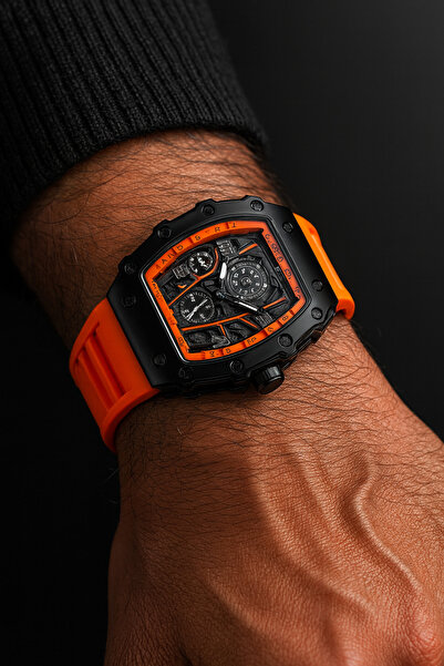 G Sport POLO Richard Mille Model Premium Üst Kalite Silikon Erkek Kol Saati (Her bileğe uyumludur)