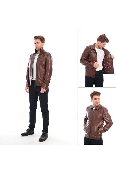 MALVİNEYU İtalyan stil %100 orijinal kuzu derisi erkek mont