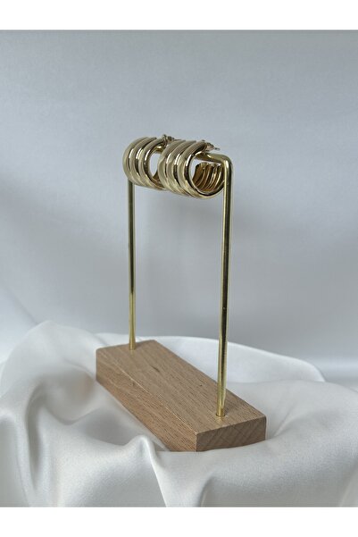 Vink Cu 3'lü Boru Gold Rengi Halka Küpe