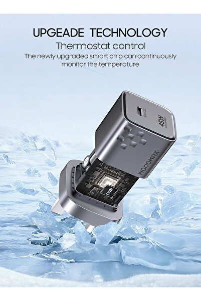 MOOGMAX 45W Type-C fast charger head. Powerful wall charger with GEN heat-resistant technology.