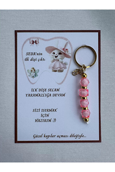 İ&DBABY 48 Adet Pembe Renk İsme Özel İlk Dişim Çıktı Diş Partisi Diş Buğdayı ...