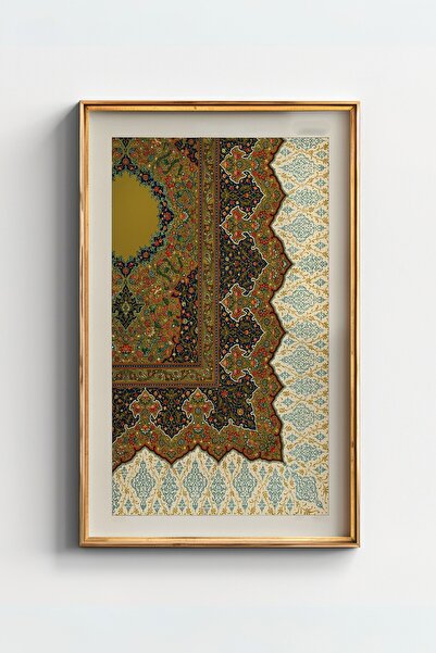 AKSU SANAT Hint- Fars Desen ve Motifleri Vintage Kanvas Poster, ÇERÇEVESİZ Kanvas Poster 1PSTR334