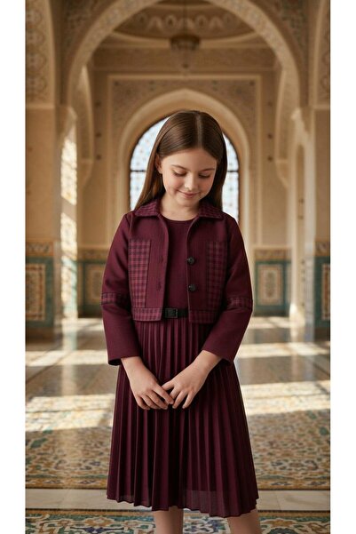 DKBAB PİLELİ CEKETLİ KIZ ÇOCUK ELBİSESİ