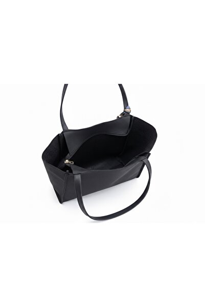MADESSA COLLECTION Fular Detaylı Büyük Boy Siyah Renk Kadın El Ve Omuz Çantası