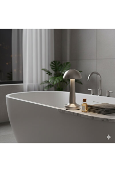 Silvanature Metal Renkli Mantar Tasarımlı Masa Lambası – Şarjlı, Dokunmatik, 3 Modlu LED Işık