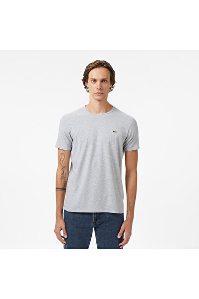 Lacoste Erkek Slim Fit Bisiklet Yaka Gri T-Shirt