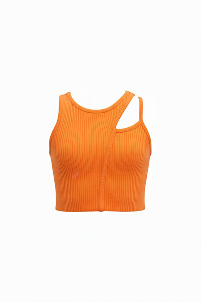SONGÜLBERİK Girl's Strappy Crop Top (Orange)