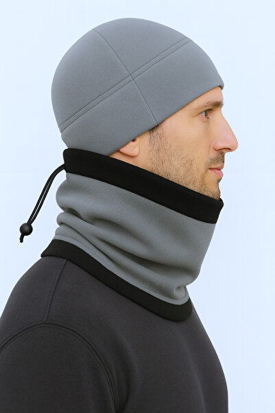 Homy Life Winter Thick Fleece Beanie & Double-Sided Neck Gaiter Scarf Set | Windproof Thermal Neck Gaiter Beanie